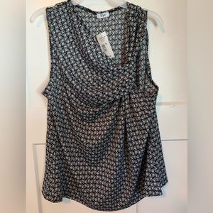Ripe brand asymmetrical sleeveless black and white print top size XL nwt